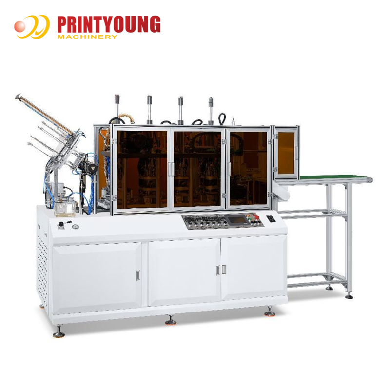 ZX-800 Full Servo Motor System PLC Controlled Bearing & Gearbox Automatic Square Paper Bowl Forming Machine with Pump & Engine